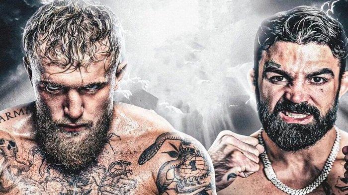 PAUL VS PERRY - Batal bertarung lawan Mike Tyson, Jake Paul akhirnya berduel dengan mantan petarung UFC Mike Perry. Poster Jake Paul vs Mike Perry. (boxingnews.com)