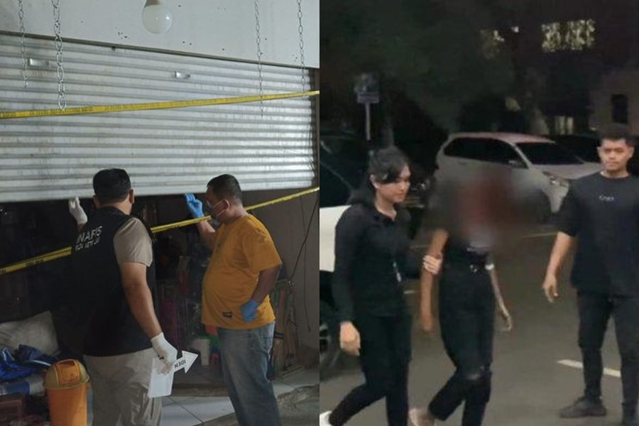 TKP pembunuhan tukang perabot di Duren Sawit, Jakarta Timur dan proses penangkapan pelaku yang merupakan anak kandung korban. (Dok. Humas Polres Metro Jakarta Timur / Subdit Resmob Ditreskrimum Polda)