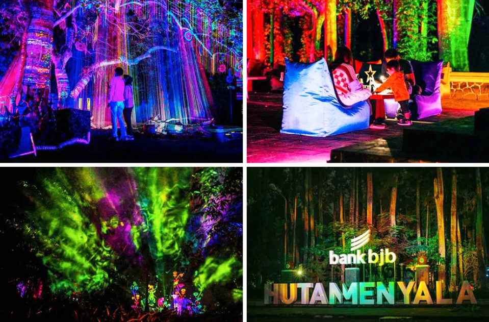 Pesona Hutan Menyala yang penuh warna warni lampu (sumber httpswww.tiket.comto-dohutan-menyala-bandung)