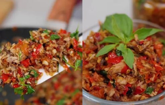 Resep Sambal Cakalang Kemangi yang Enak dan Bikin Nagih. (YouTube Ade Koerniawan)