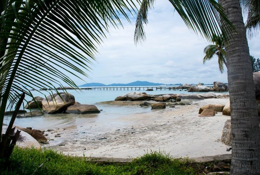 Pantai Parai, Kabupaten Bangka, Sabtu (7/3/2020).(kompas.com / Nabilla Ramadhian)
