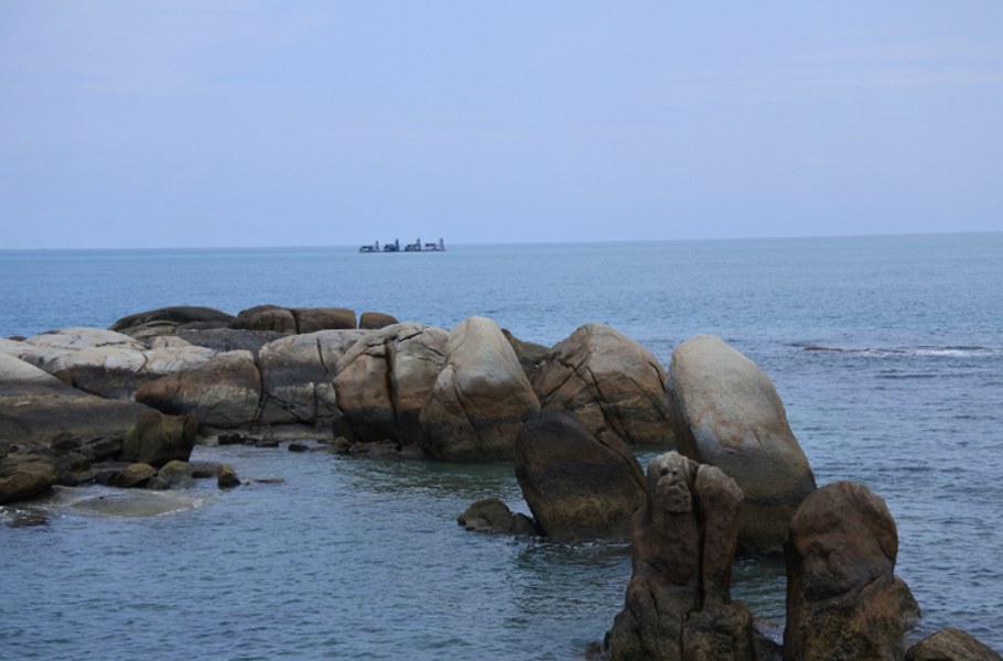 Pantai Parai Tenggiri di Sungailiat, Kabupaten Bangka, Sabtu (7/3/2020).(kompas.com / Nabilla Ramadhian)