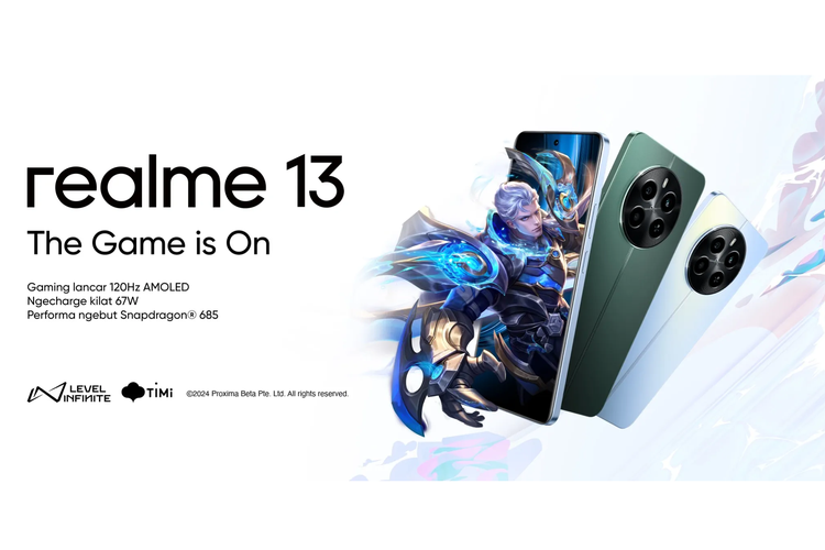 Realme 13 hadir dengan membawa pengalaman gaming yang dimaksimalkan untuk anak muda.(Realme)
