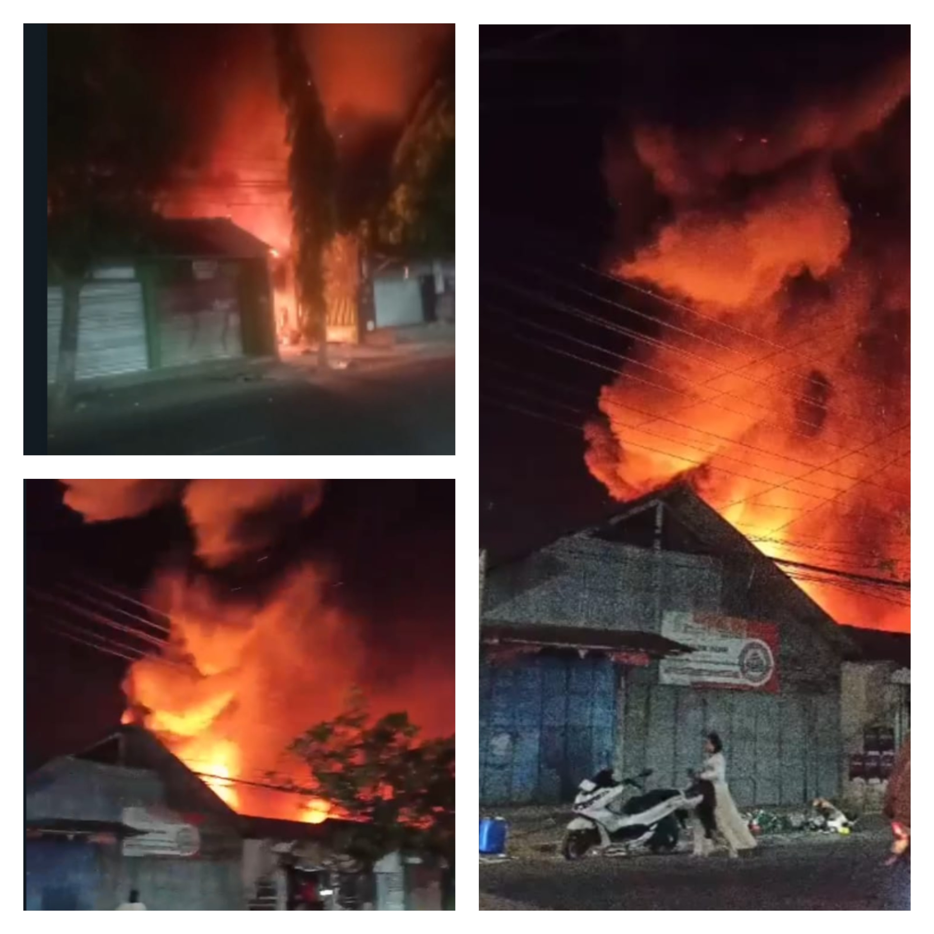 Kebakaran Besar di Sampang, Madura, Padamkan Listrik di Seluruh Kota. (Kolase RadarBangkalan.id)