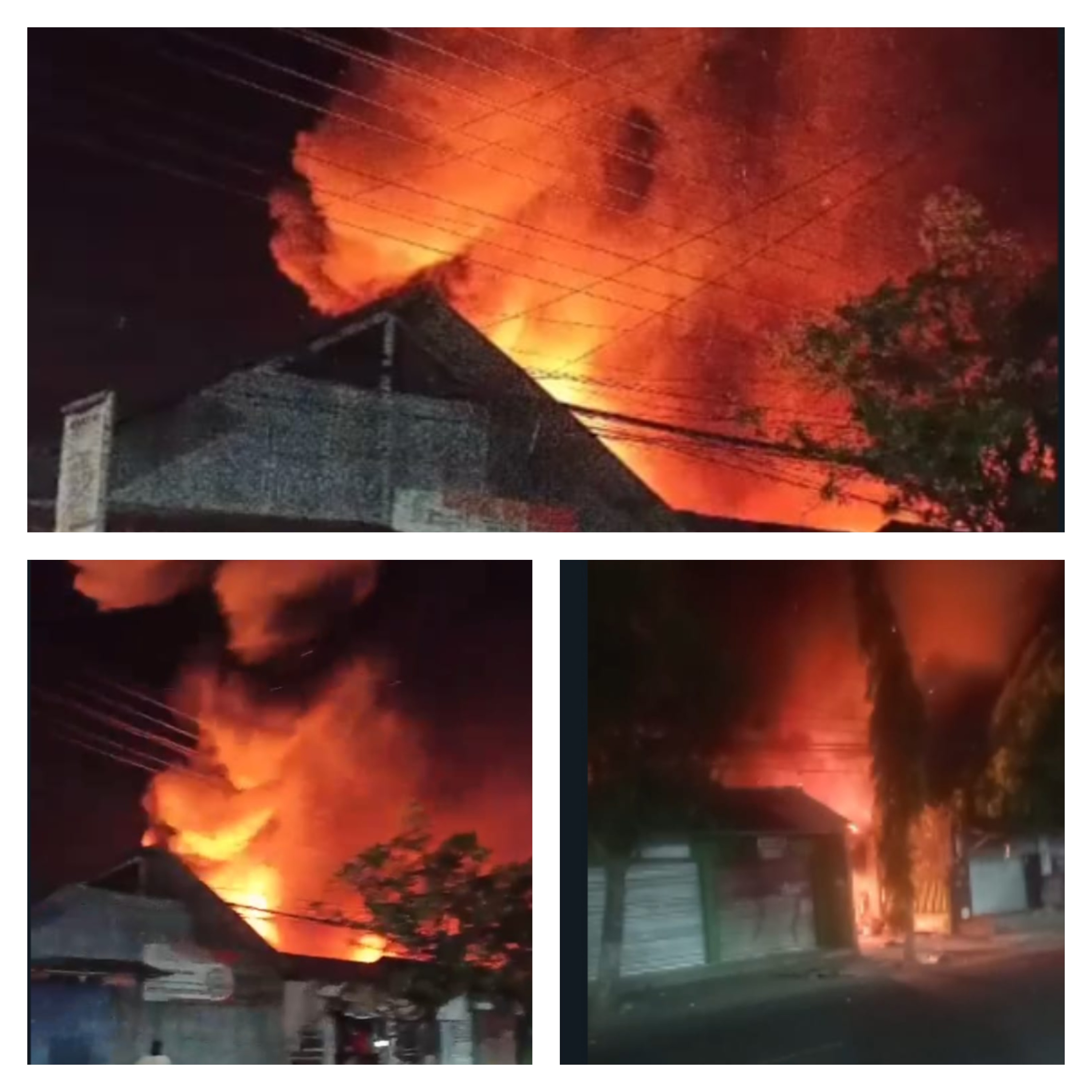 Rumah dan Gudang di Sampang Ludes Terbakar, Pemadam Kebakaran Dinilai Lamban Merespons. (Kolase RadarBangkalan.id)