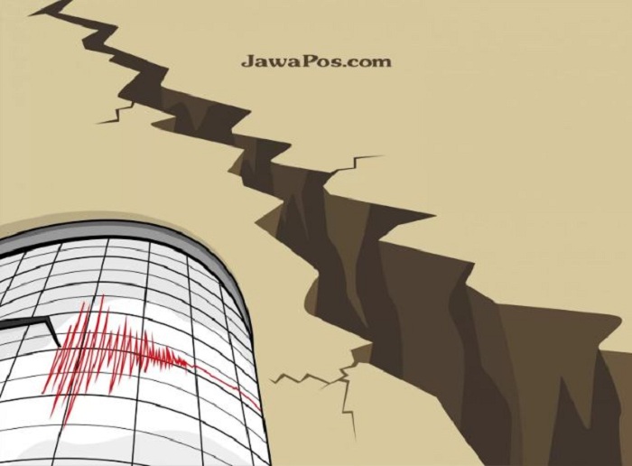 Ilustrasi Gempa Bumi. (Dimas PradiptaJ/JawaPos.com)