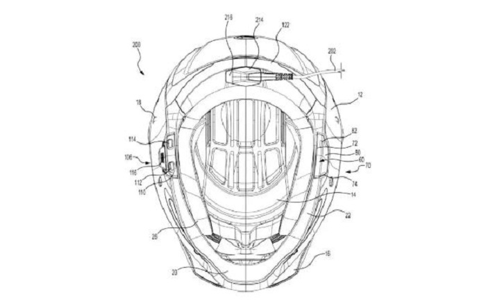 Foto: Paten baru dari Can-Am ungkap helm yang canggih banget. (Visordown)