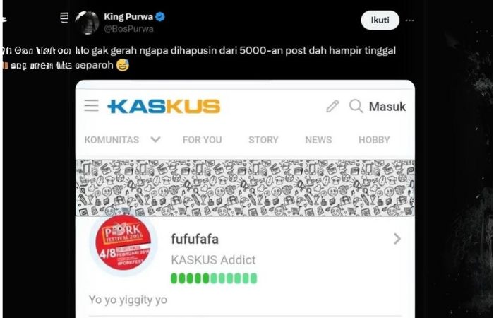 Akun Kaskus Fufufafa. (x/BosPurwa)