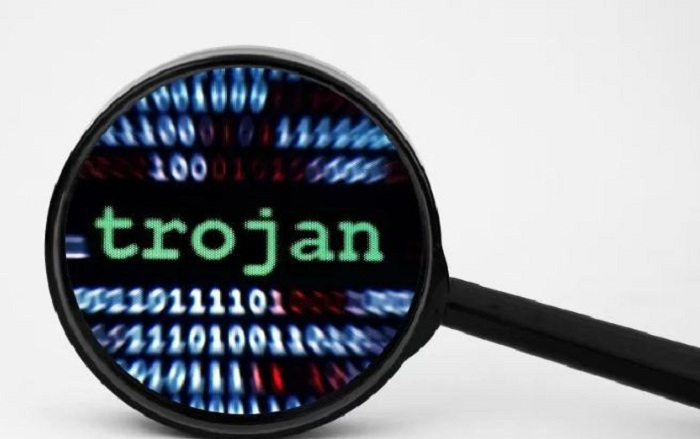 Ilustrasi virus trojan di komputer. (Shutterstock)
