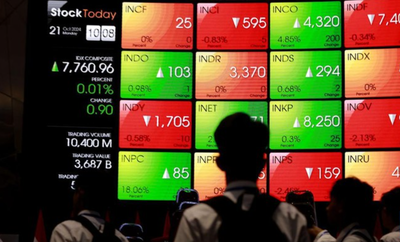 Foto: Sekelompok siswa-siswi melihat layar Indeks Harga Saham Gabungan (IHSG) di Bursa Efek Indonesia, Jakarta, Senin, (21/10/2024). (CNBC Indonesia/Muhammad Sabki)