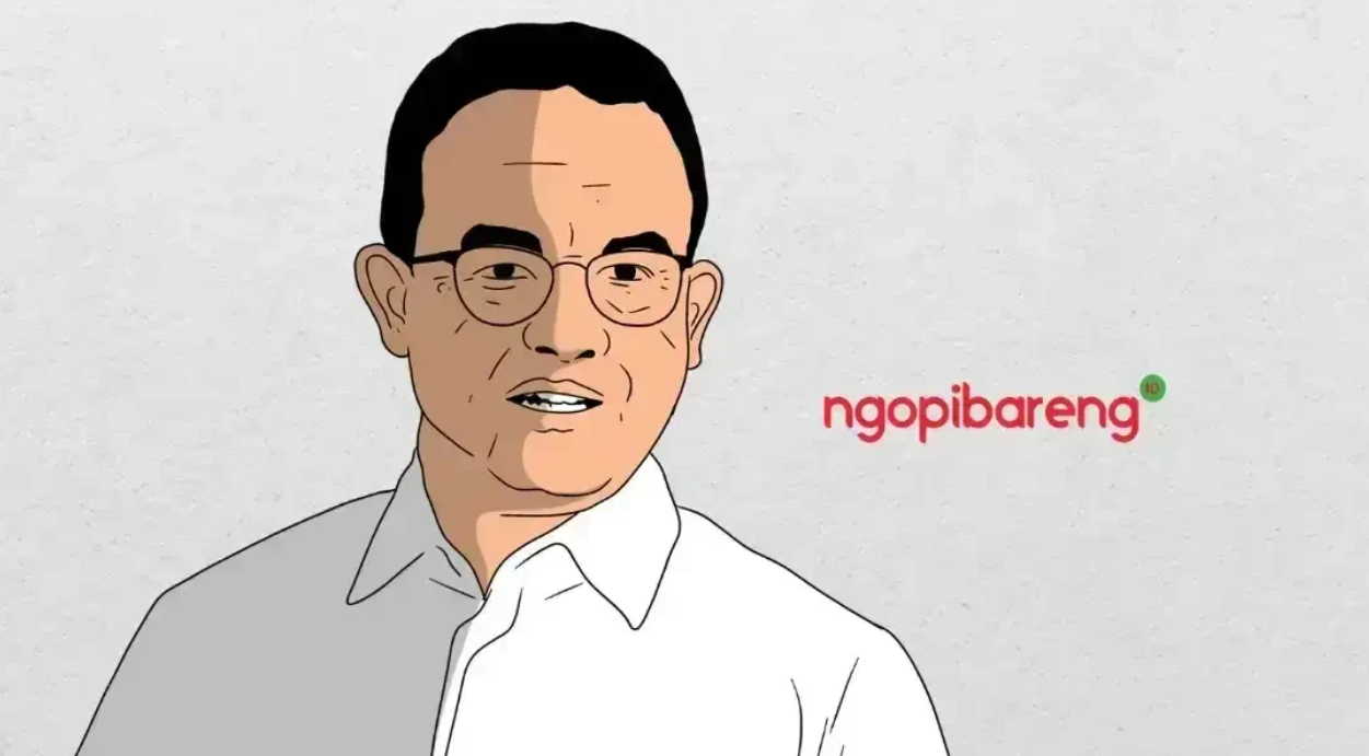 Anies Rasyid Baswedan. (Sketsa: Ngopibareng.id)