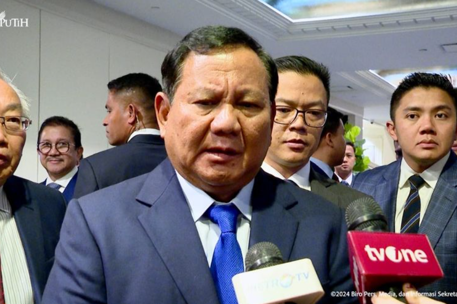 Presiden Prabowo Subianto usai bertemu dengan anggota korporasi The United States ? Indonesia Society (USINDO) di Ruang Dumbarton, Hotel Four Season, Washington DC, Senin (11/11/2024).(Dok. Biro Pers)