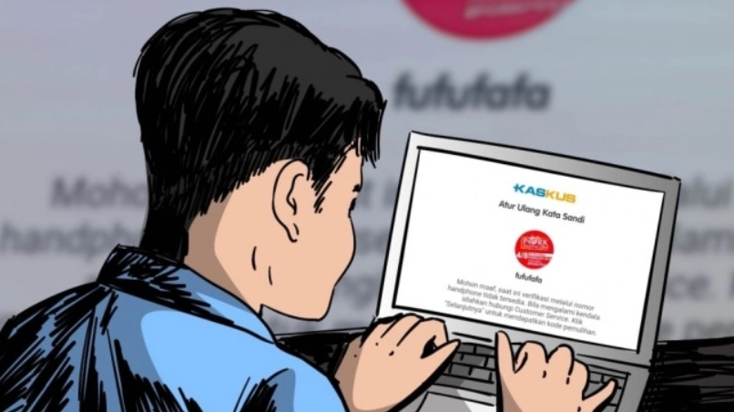 Ilustrasi Gibran Rakabuming Raka dan akun Fufufafa yang buat heboh media sosial. [Suara.com/Rohmat Haryadi]