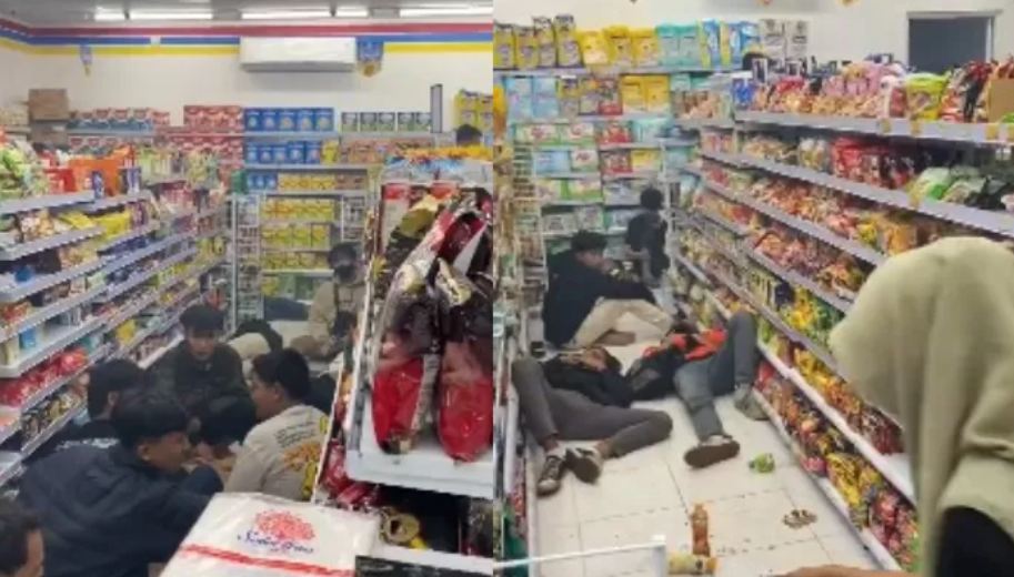 Peserta acara komunitas motor CB di Nganjuk yang bikin resah di Indomaret.