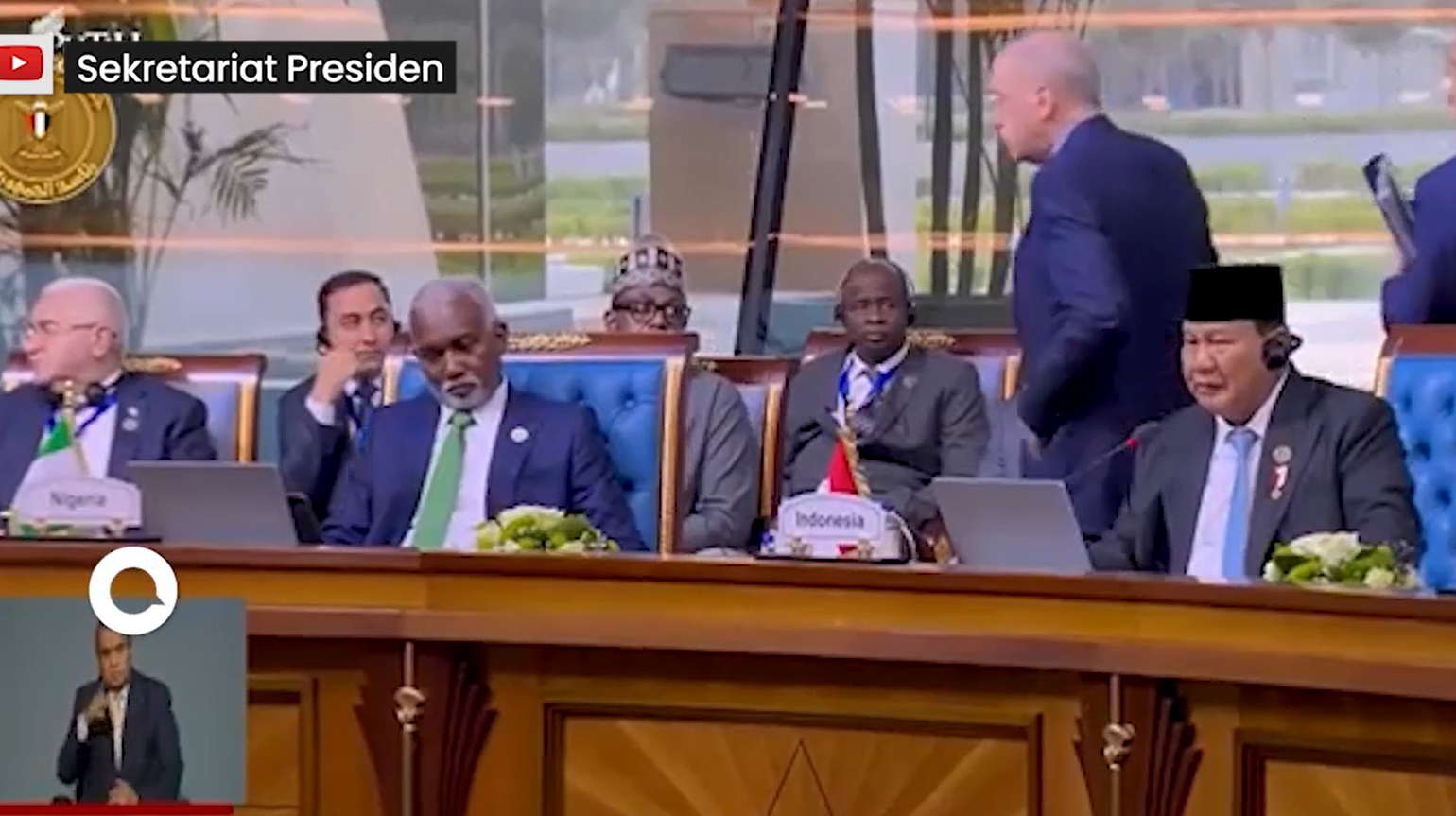 Viral Video Erdogan Keluar Saat Prabowo Pidato di KTT D-8. (Tangkapan Layar)