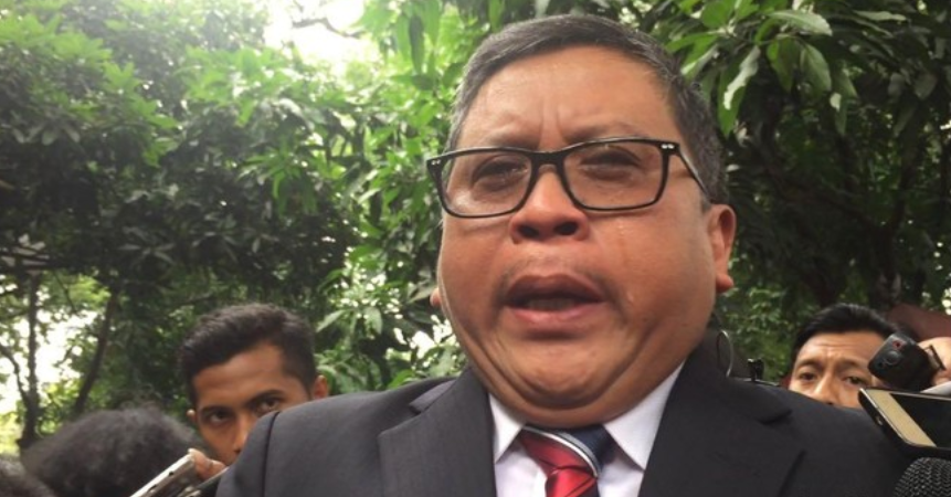 Foto ilustrasi: Sekjen PDIP Hasto Kristiyanto saat menangis, 6 Januari 2018. (Nur Indah Fatmawati/detikcom)
