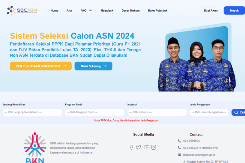 Laman resmi SSCASN. Contoh kalimat sanggah CPNS 2024, cara sanggah hasil akhir CPNS 2024.(sscasn.bkn.go.id)