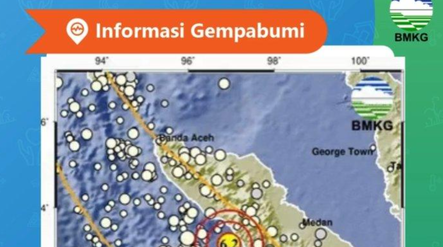 Gempa Magnitudo 6,2 baru saja terjadi di barat daya Kabupaten Aceh Selatan hari ini, Jumat (31/1/2025).