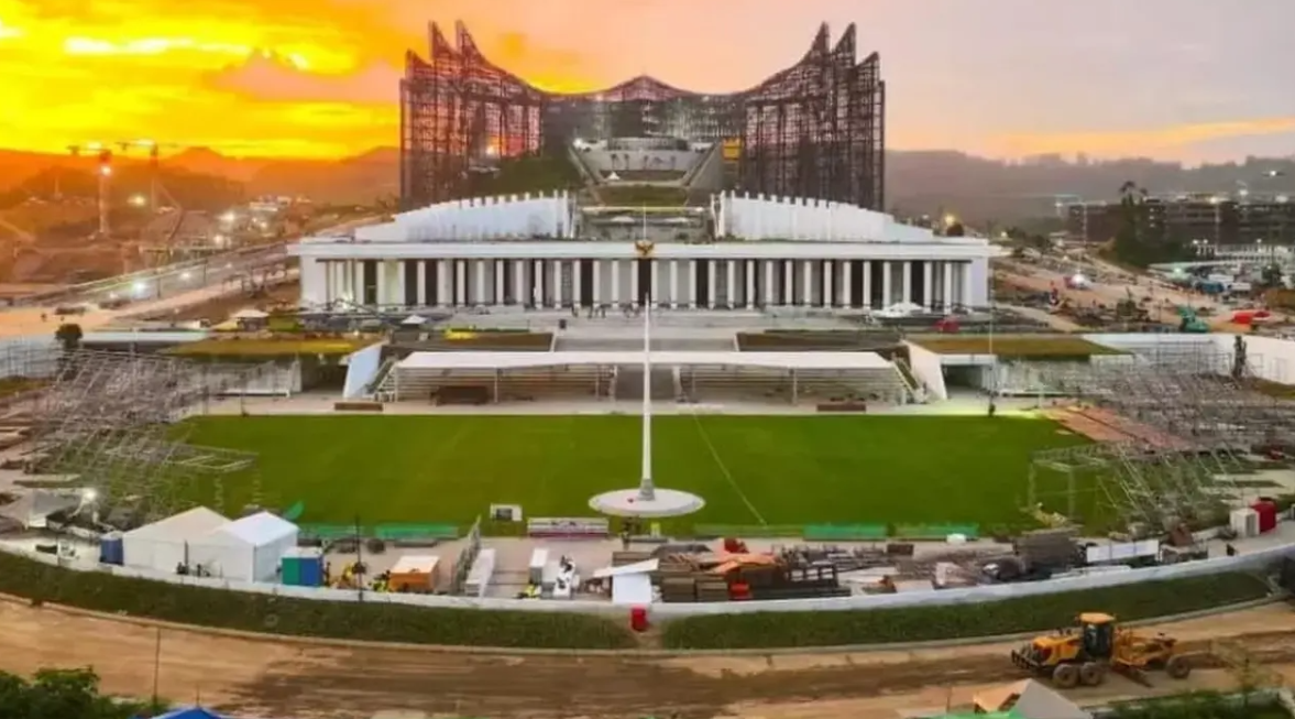 Istana Garuda di IKN Nusantara, dengan desain burung garuda mengepakkan sayap, merupakan bagian dari Istana Kepresidenan seluas 55,7 Ha dan tapak 334.200 meter persegi. (Istimewa)