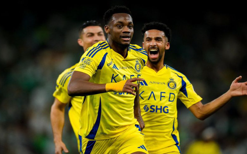 Momen selebrasi Jhon Duran usai mencetak gol untuk Al Nassr di Liga Arab Saudi 2024/2025 (c) Al Nassr Official