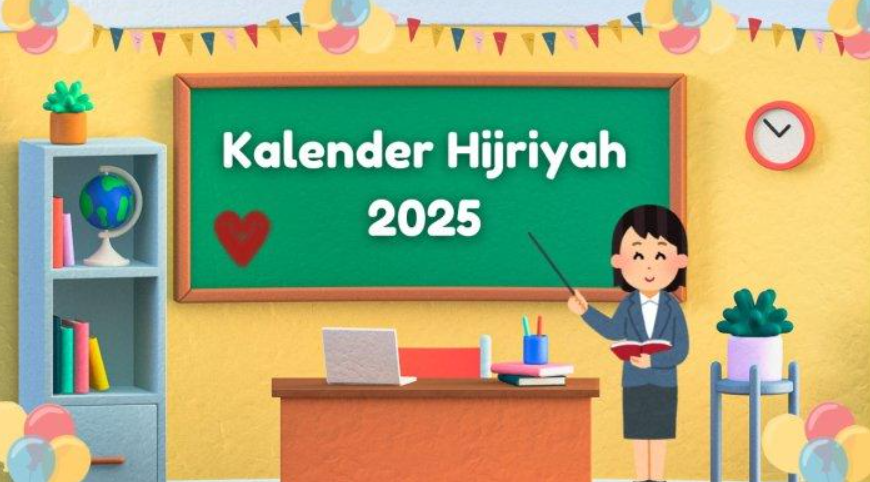 Desain kalender hijriyah 2025 yang diolah dari aplikasi visual Canva, Senin (24/2/2025). Simak kalender hijriyah 2025 berikut ini. Hitung mundur 1 Ramadhan 1446 hijriah berapa hari lagi.