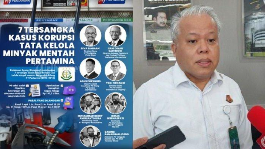 Kasus korupsi Pertamina: Kejagung mengungkap kerugian negara Rp968,5 triliun dalam setahun. Tujuh tersangka ditetapkan, termasuk Dirut Pertamina Patra Niaga, Riva Siahaan.