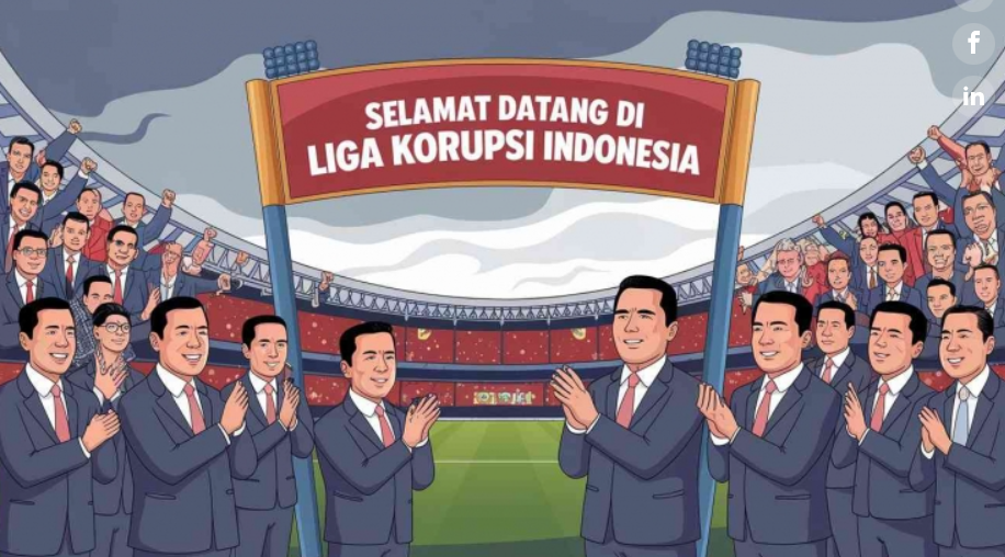 ilustrasi Liga Korupsi Indonesia (AI generated image by Ideogram.ai)    Konten ini telah tayang di Kompasiana.com dengan judul "Selamat Datang di Liga Korupsi Indonesia", Klik untuk baca: https://www.