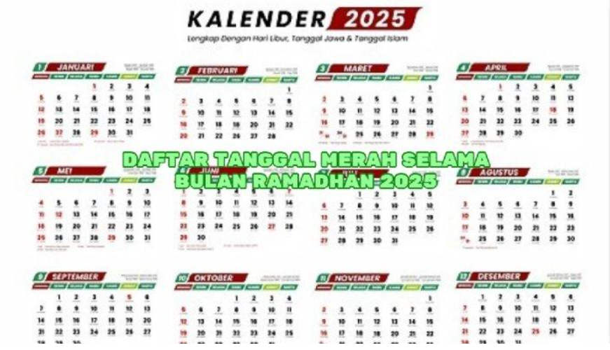 Bulan Ramadhan 2025 diprediksi jatuh pada 1 Maret 2025. Terdapat satu libur nasional alias tanggal merah selama Bulan Ramadhan 2025.