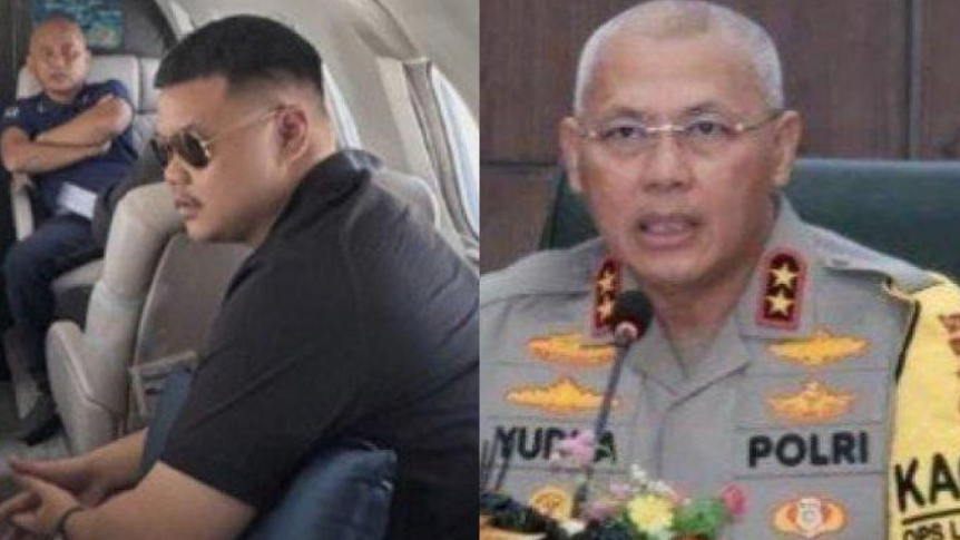 Ghazyendha Aditya (kiri) anak pertama Kapolda Kalimantan Selatan (Kalsel), Irjen Rosyanto Yudha Hermawan (kanan) viral gegara pamer gaya hidup mewah.  (KOLASE Facebook via Tribun Jateng - Dok Polda)