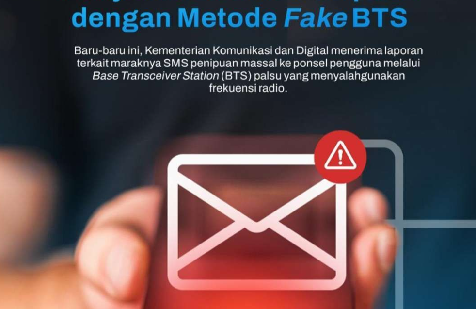 penyebaran SMS penipuan dengan metode Fake BTS (foto: instagram Kemkomdigi)
