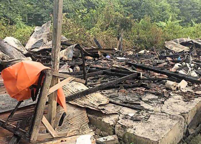 Rumah Nenek Sebatang Kara yang Tewas Kebakaran di Bangkalan, Kecamatan Kamal.