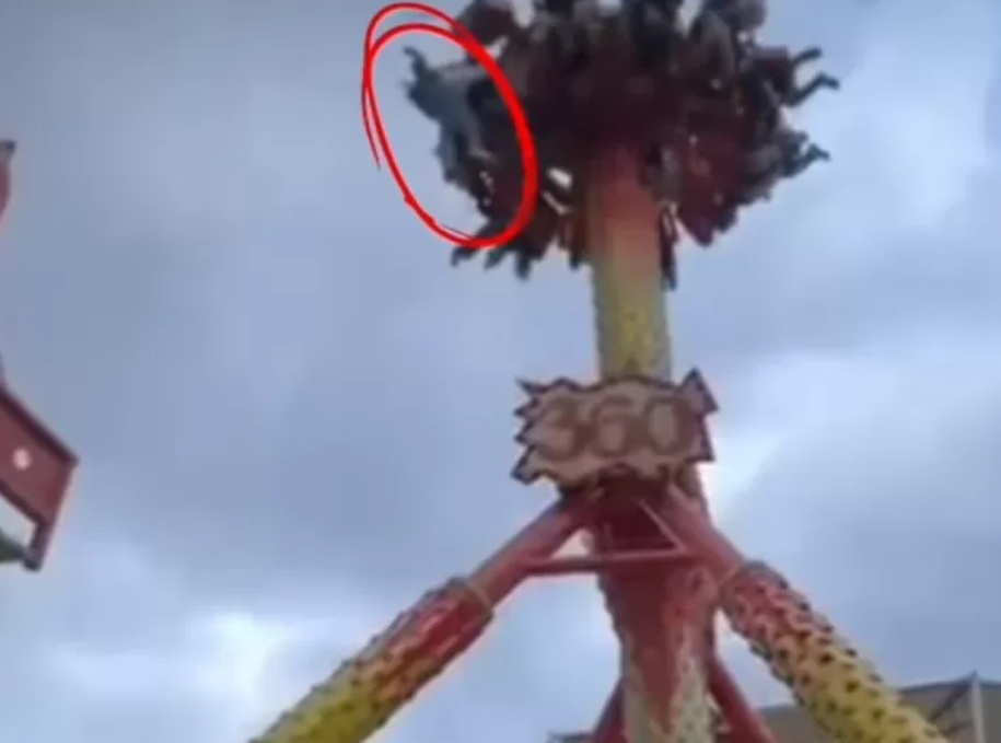 Viral seorang pengunjung terlempar dari wahana 360&deg; Pendulum di Jatim Park Satu. (Tangkapan layar video postingan akun Instagram @palembangterkini.official)