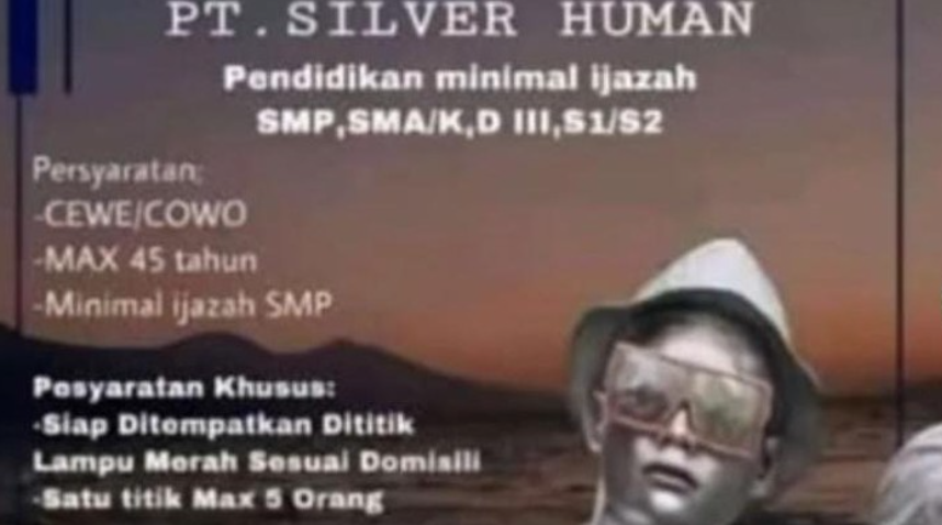 Foto: Viral lowongan kerja manusia silver di Makassar. (dok. Istimewa)