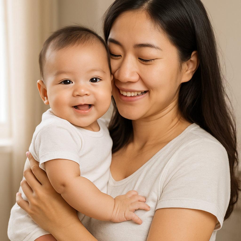 Bayi sehat akan membuat seorang ibu senang dan bahagia