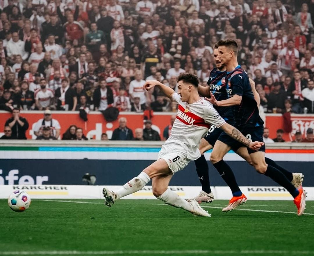 Angello Stiller gelandang tim Struttgart dirumorkan dilirik oleh Xabi Alonso untuk memperkuat lini tengah Real Madrid. (Instagram angelo.stiller)