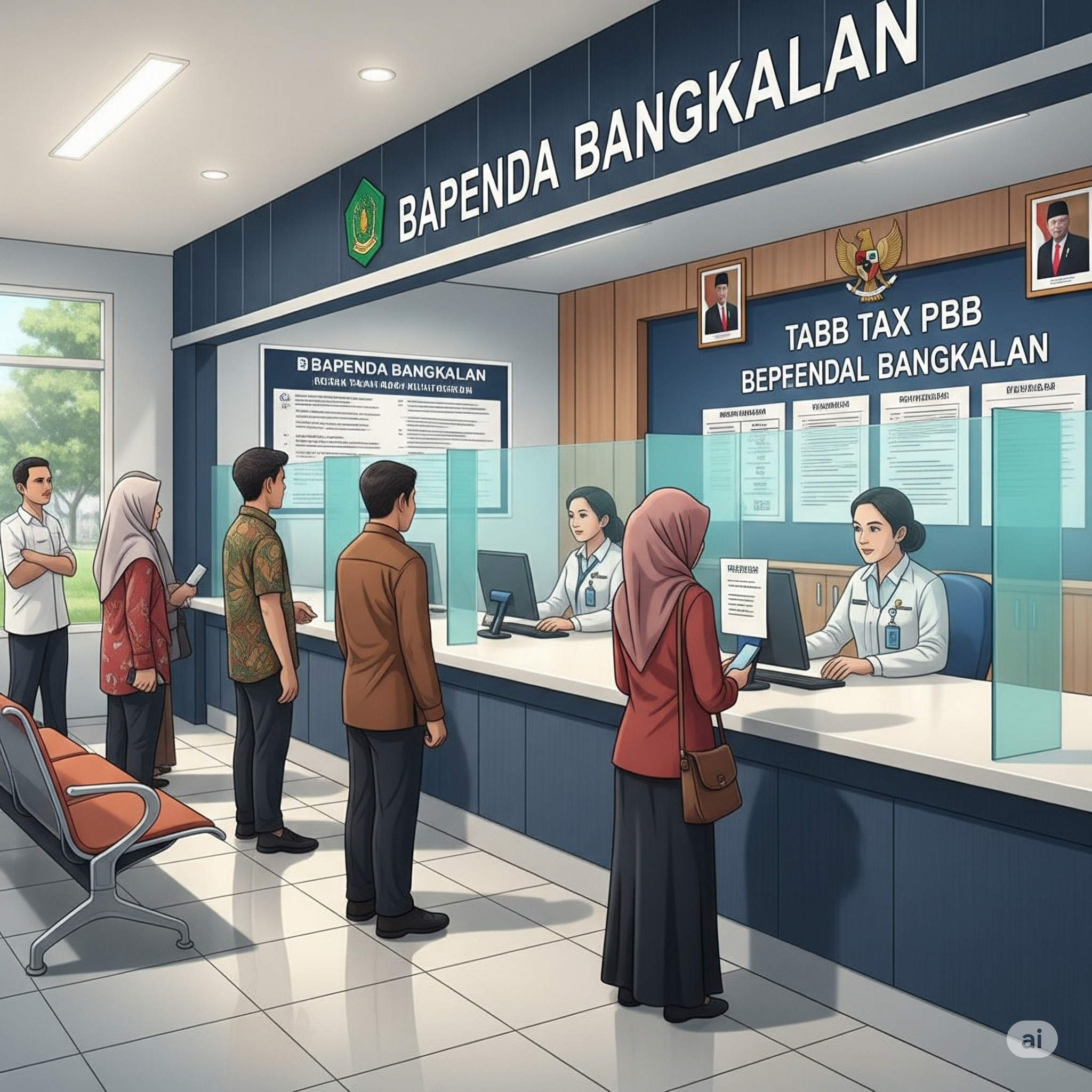 Ilustrasi: Masyarakat sedang membayar pajak bangunan ke kantor Bapenda Bangkalan