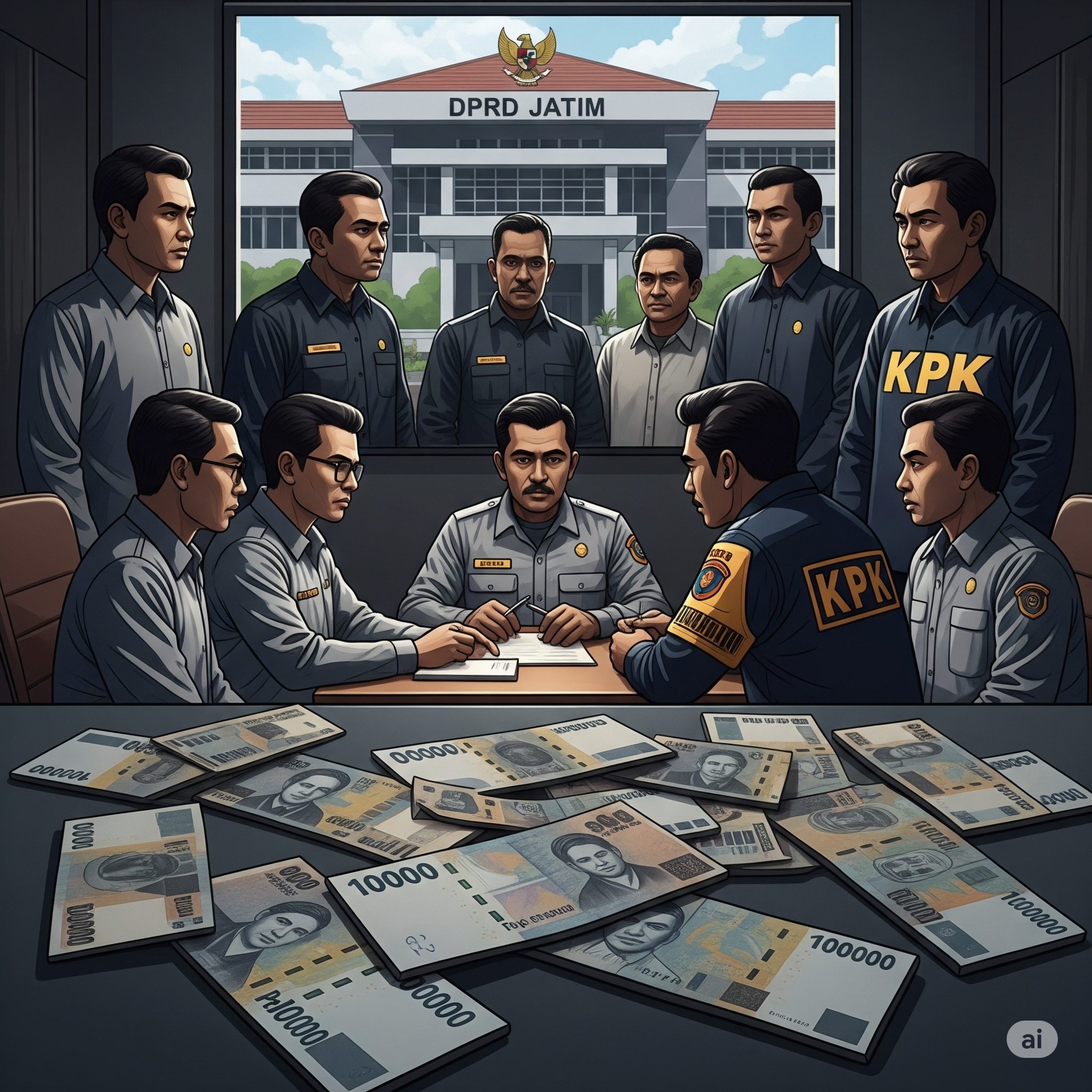 Ilustrasi : KPK sedang memeriksa para saksi terkait kasus korupsi dana hibah untuk kelompok Masyarakat (POkmas)