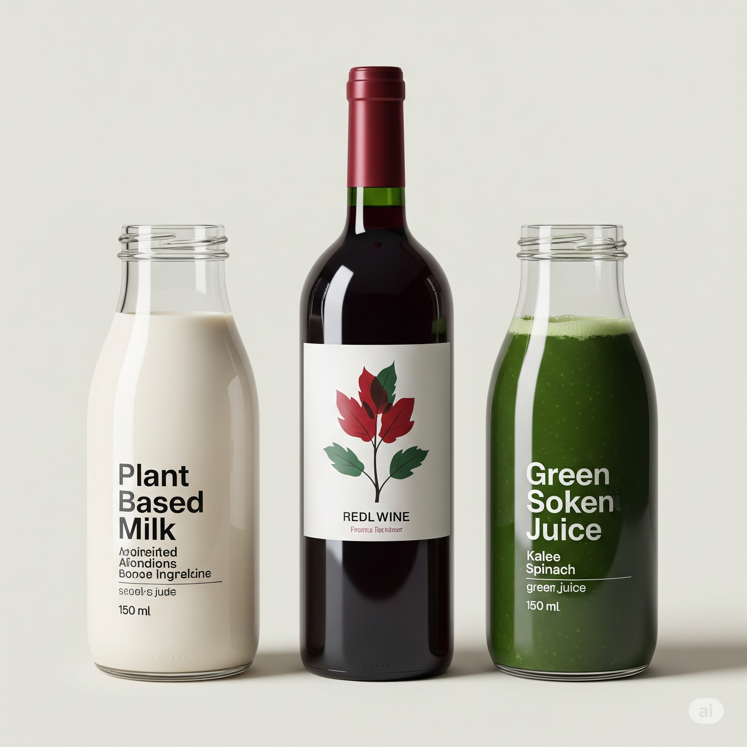 Ilustrasi minuman susu dan anggur merah