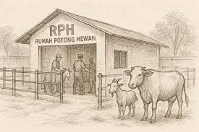 Ilustrasi rumah potong hewan (RPH).