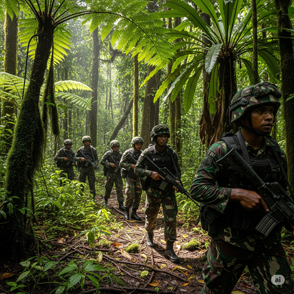 Ilustrasi TNI memburui KKB