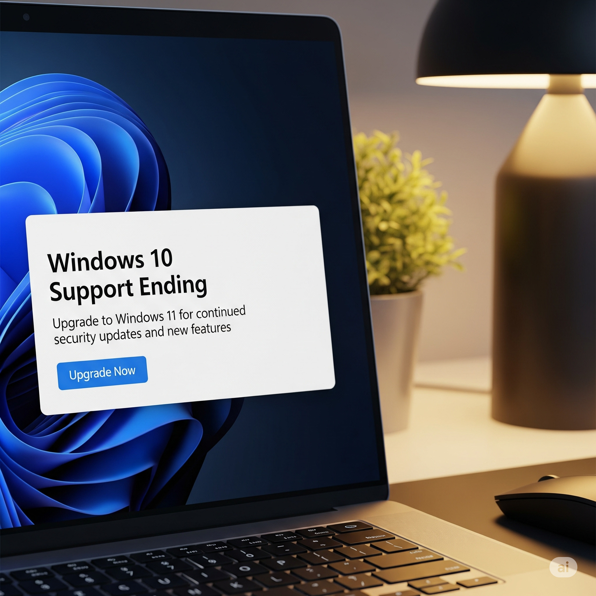 Ilustrasi windosw 10 yang akan dihentikan pada Oktober 2025 mendatang
