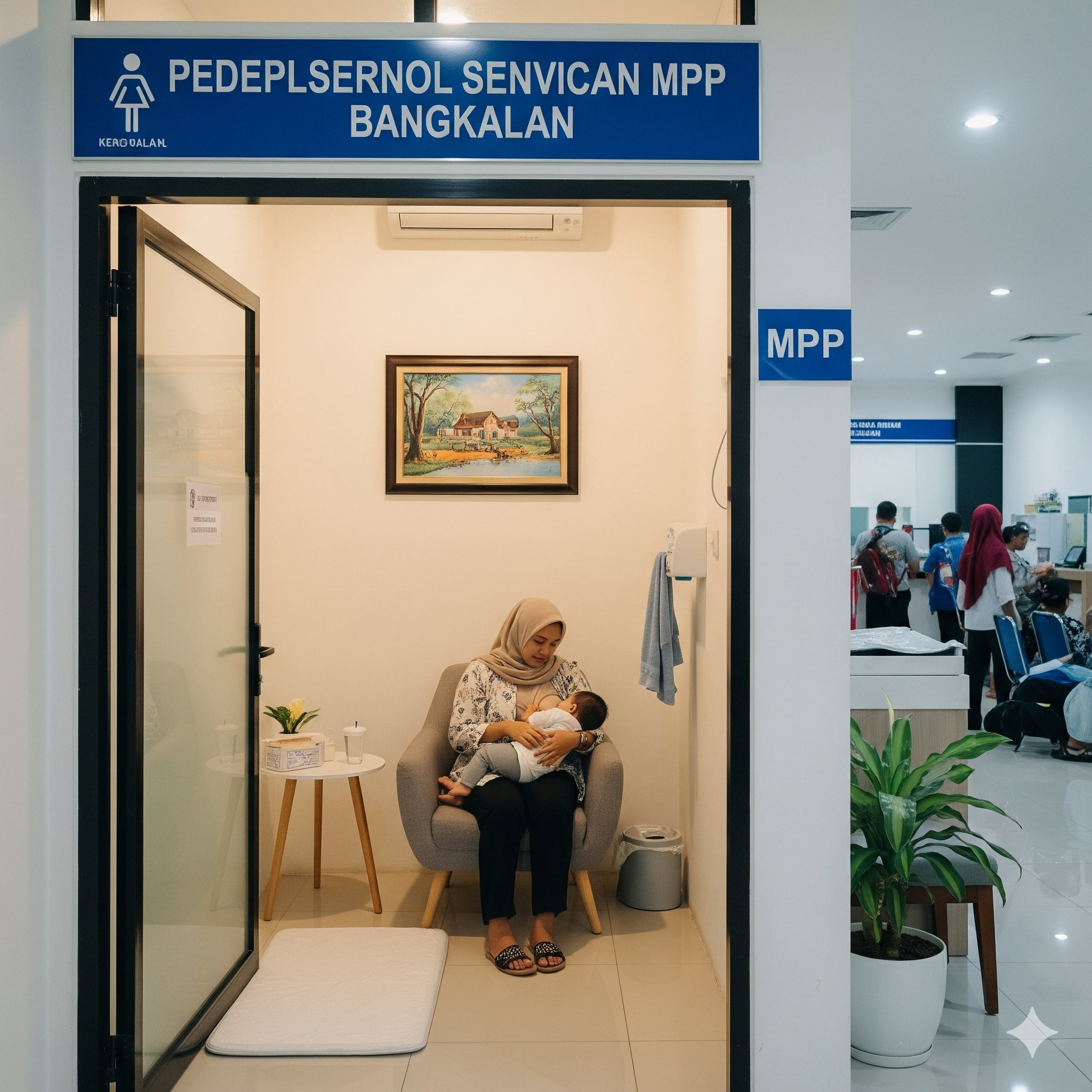 Ilustrasi Fasilitas ruang laktasi di Mal Pelayanan Publik (MPP) Bangkalan, sebagai wujud implementasi pengarusutamaan gender (PUG) dalam penyediaan ruang publik yang ramah perempuan dan anak.