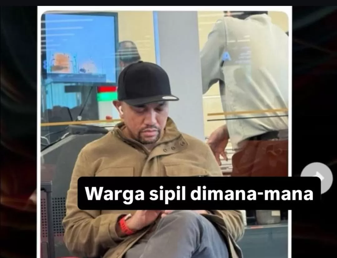 Ahmad Sahroni tertangkap kamera netizen saat berada di bandara