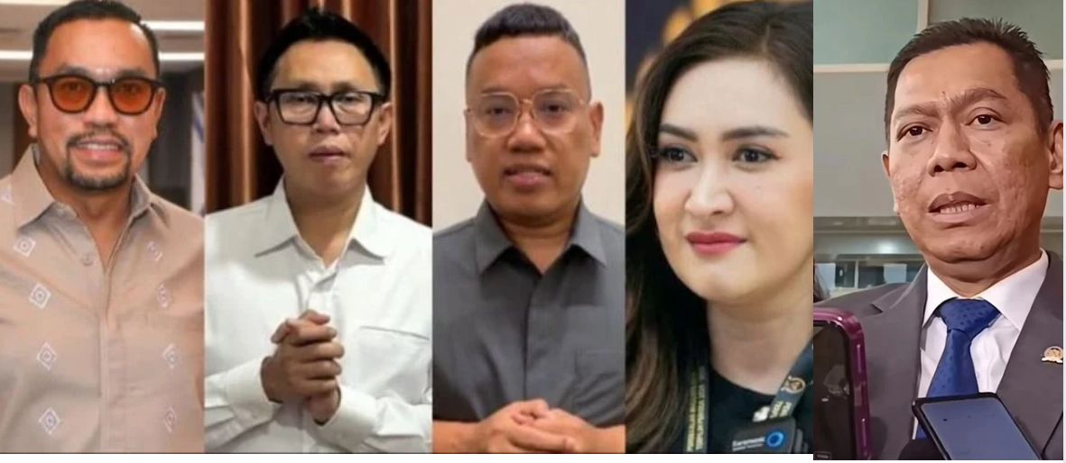 5 anggota DPR RI yang dinonaktifkan oleh partainya sebagai respon dari aksi demonstrasi yang anarkis di tanah air