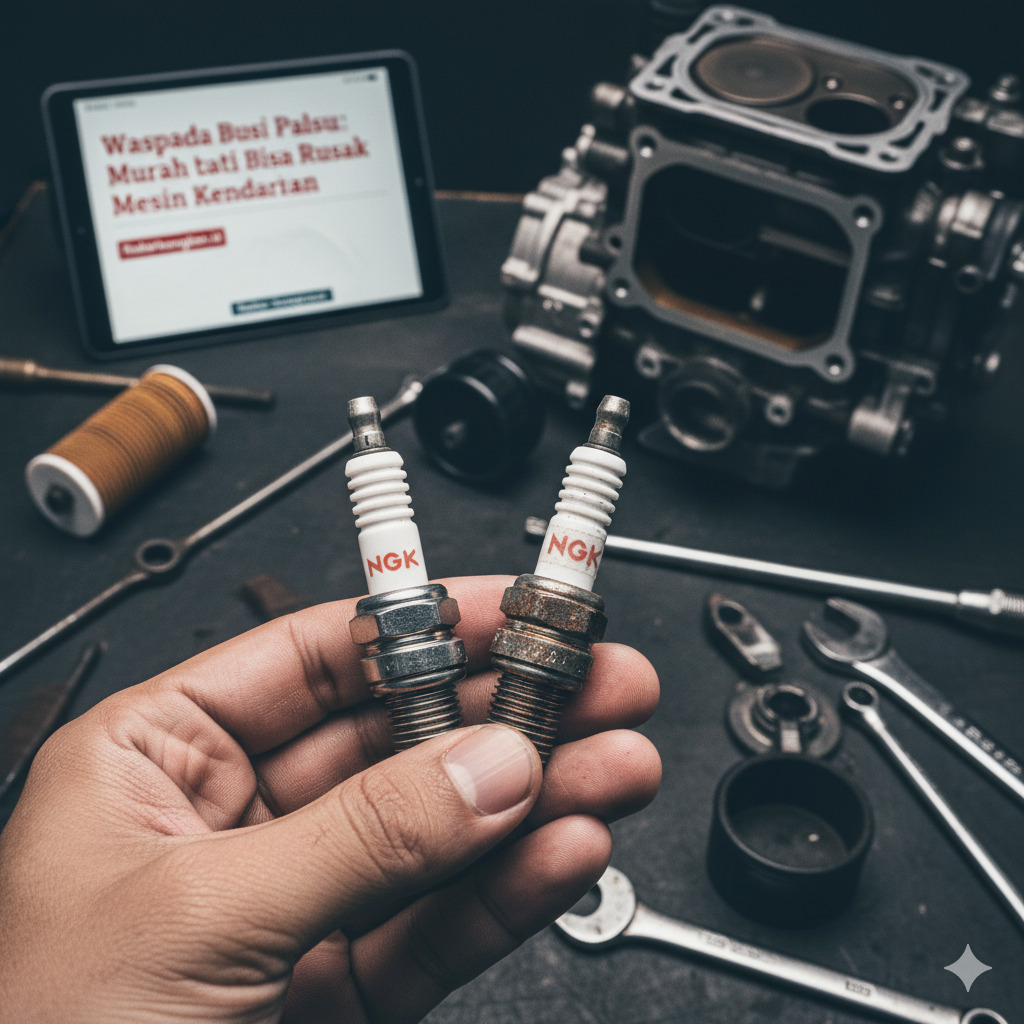 Pilihlah busi NKG yang asli untuk kendaraan agr terhindar dari kerusakan mesin