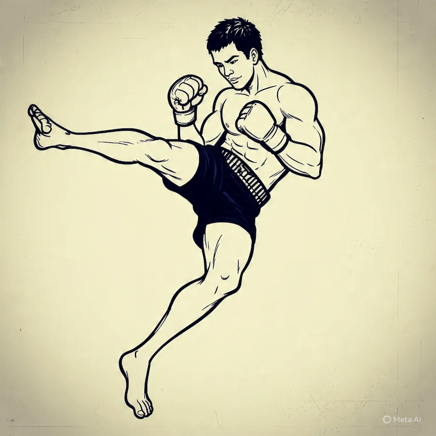 Ilustrasi cabor muay thai.