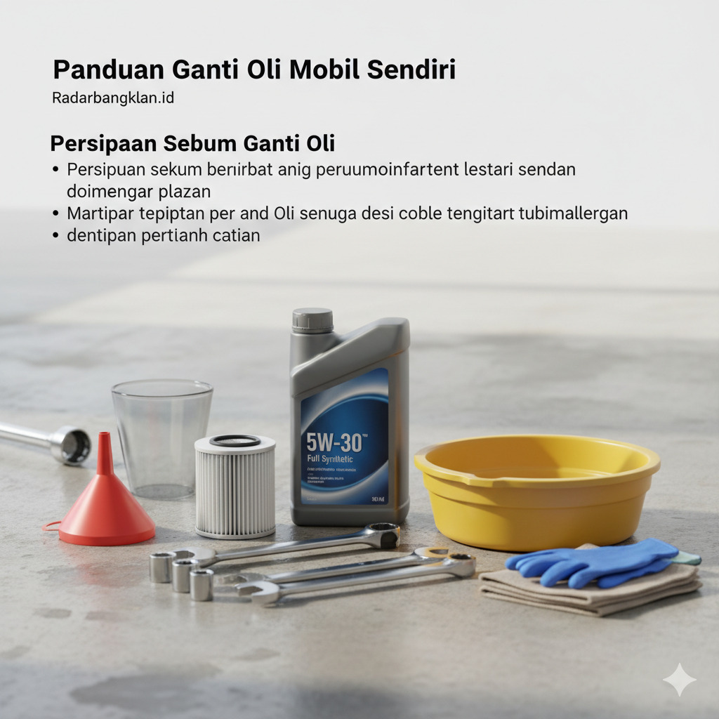 Ilustrasi persiapan sebelum mengganti oli secara mandiri yang bisa dilakukan dirumah