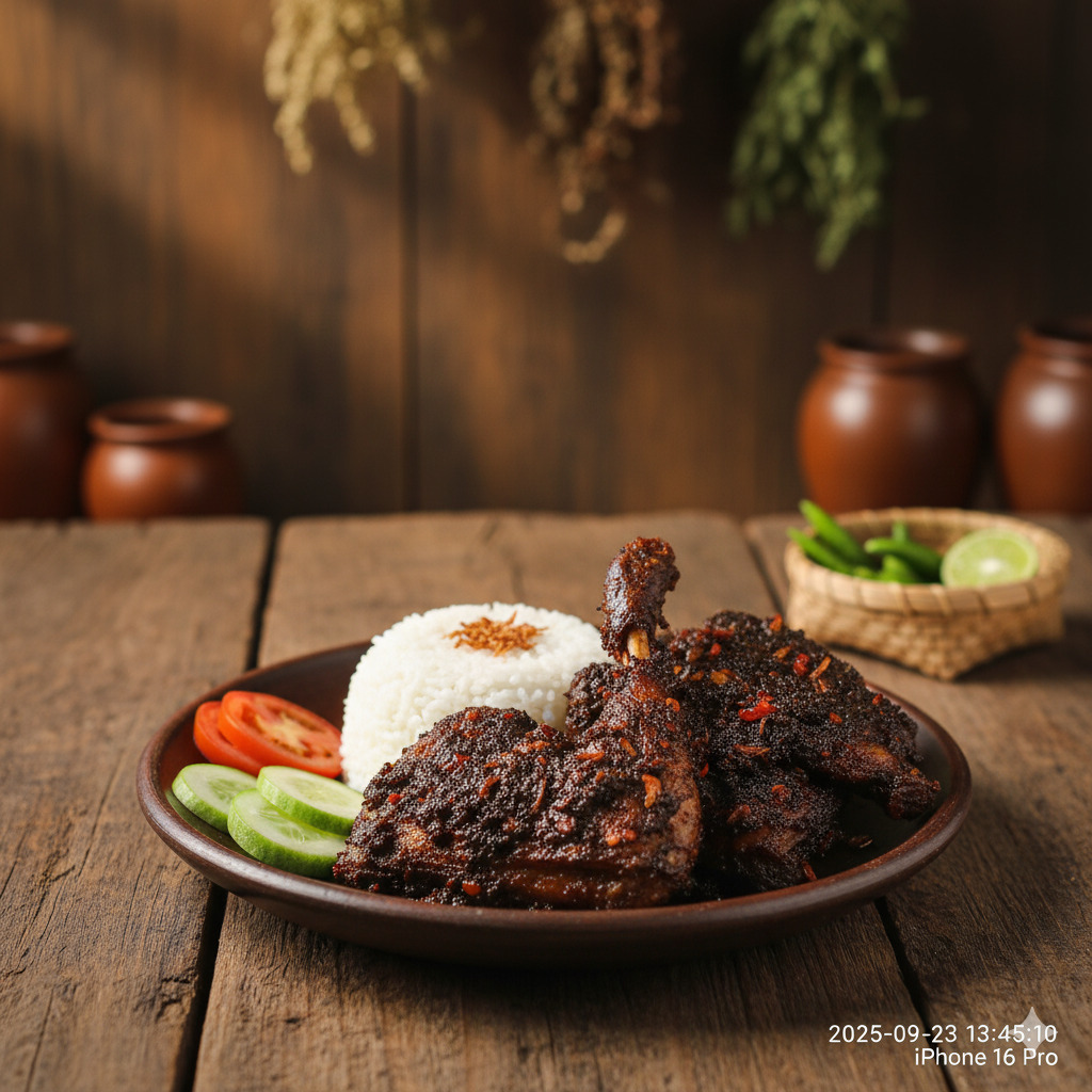 Bebek bumbu hitam khas madura yang memiliki rasa menggugah selera