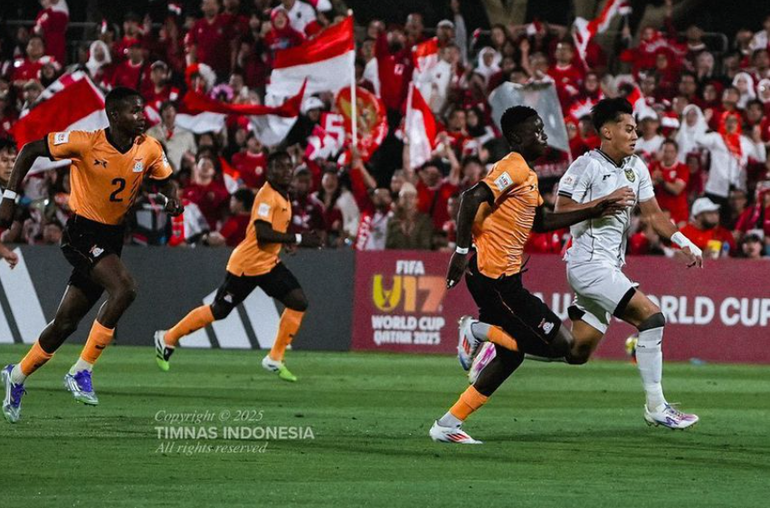 Laga Timnas Indonesia U-17 vs Zambia U-17 pada matchday pertama Grup H Piala Dunia 2025 (c) Dok. Timnas Indonesia