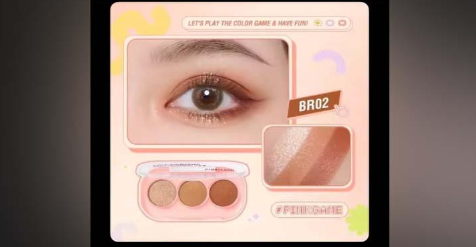 PINKFLASH 3 Pan Eyeshadow PF-E23 BR02 yang ditarik BPOM karena mengandung bahan ilegal/berbahaya/Foto: Instagram/PINKFLASH